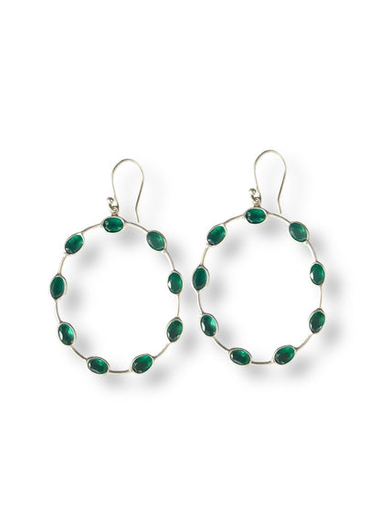 Emerald Glow - Green Onyx Earrings | 925 Silver