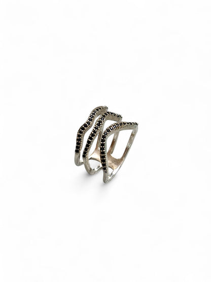 Midnight Wave - Designer Ring with Black Onyx | 925 Silver