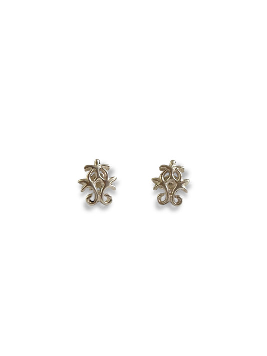 Motif Charm - 925 Silver Stud Earrings