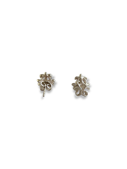 Motif Charm - 925 Silver Stud Earrings