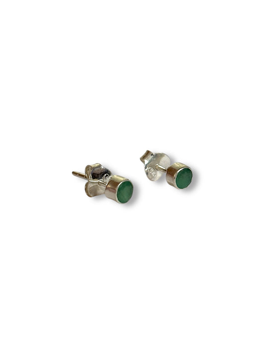 Jade Hues - Emerald Stud Earrings | 925 Silver