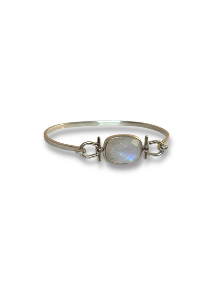 Lunar Glow - Moonstone Cuff Bracelet | 925 Silver
