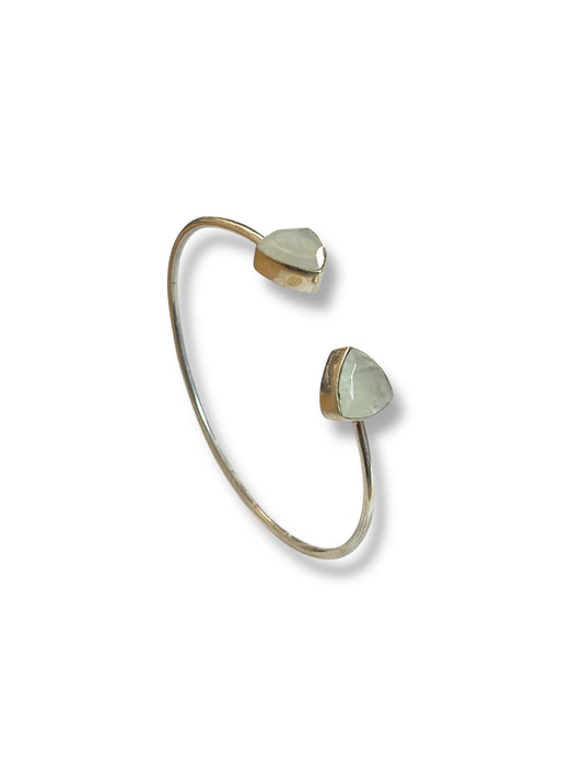 Twin Arc - Moonstone Cuff Bracelet | 925 Silver