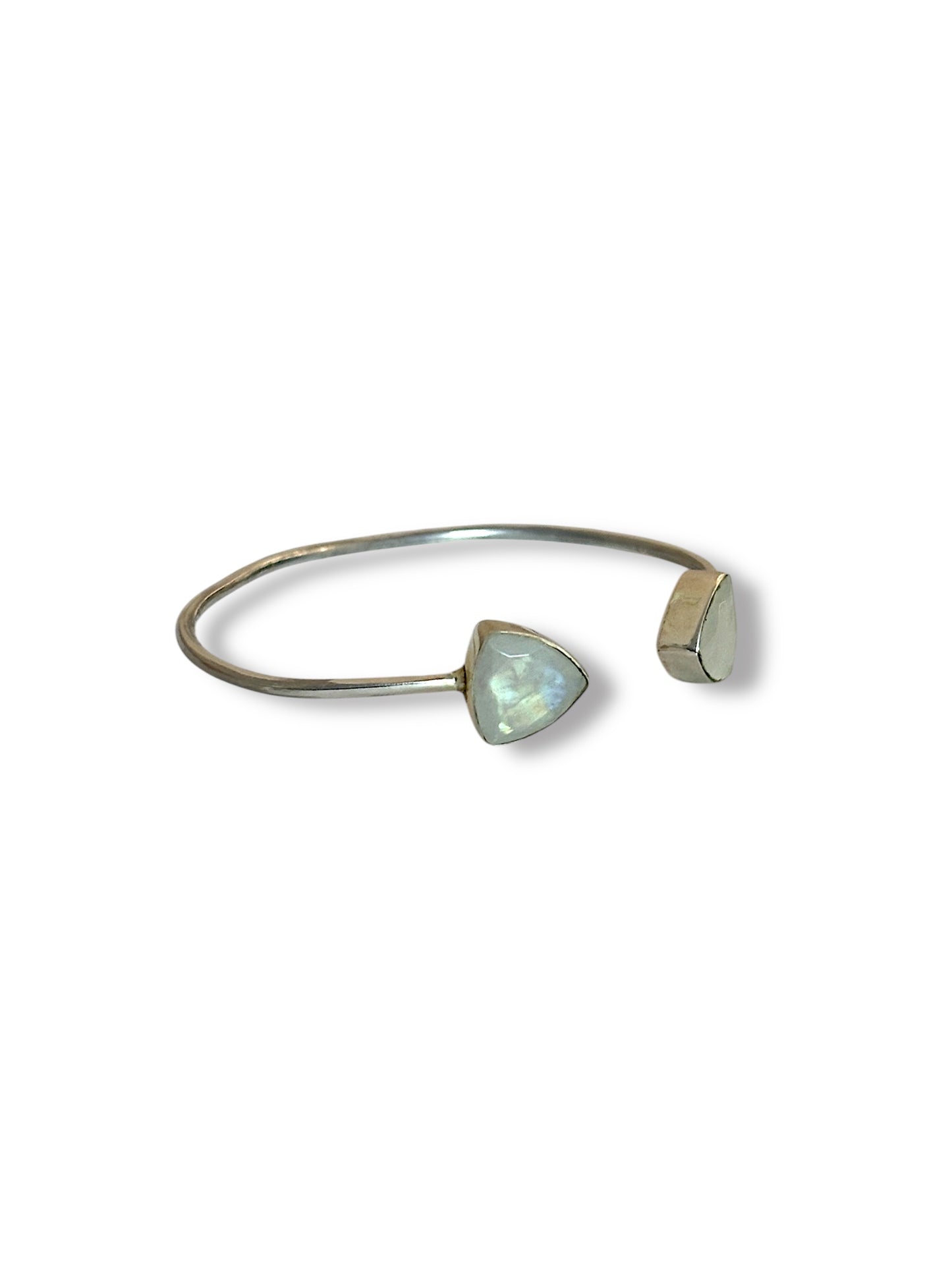 Twin Arc - Moonstone Cuff Bracelet | 925 Silver
