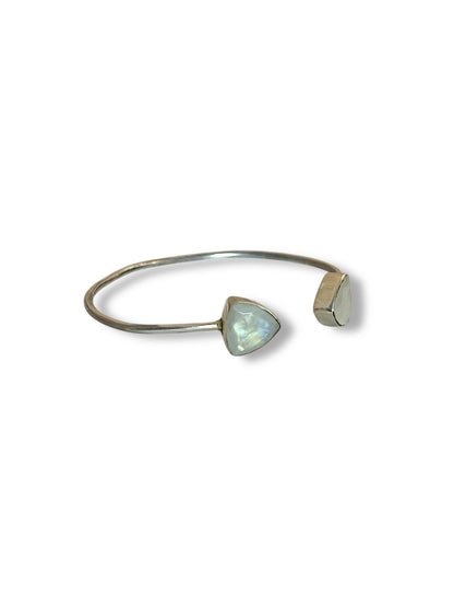 Twin Arc - Moonstone Cuff Bracelet | 925 Silver