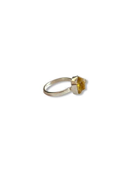 Golden Dawn - Rough Citrine Ring | 925 Silver