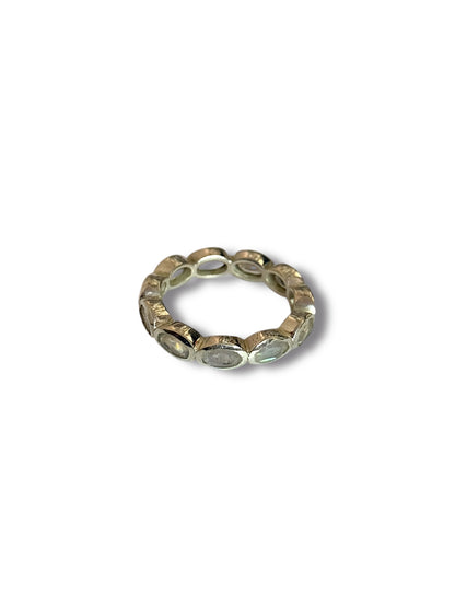 Lunar Loop - Rainbow Moonstone Band Ring | 925 Silver