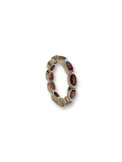 Crimson Loop - Garnet Band Ring | 925 Silver