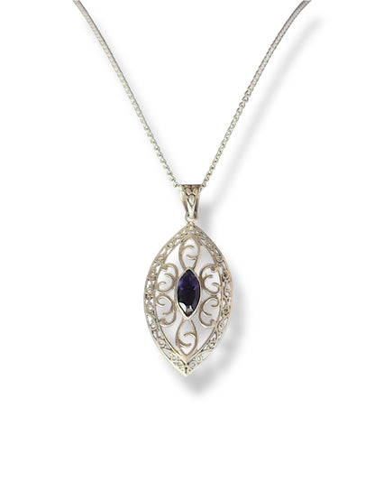 Marquis Pendant - Amethyst Pendant | 925 Silver