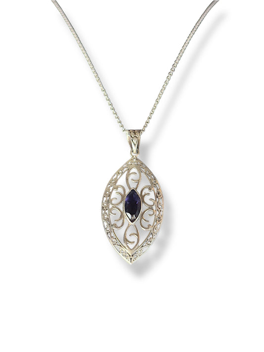 Marquis Pendant - Amethyst Pendant | 925 Silver