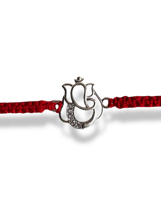 Silver Ganesha Rakhi for Brother | 925 Silver