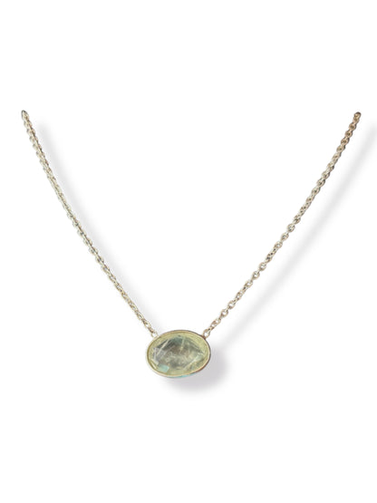 Celestial Mist - Prehnite Gemstone Necklace | 925 Silver