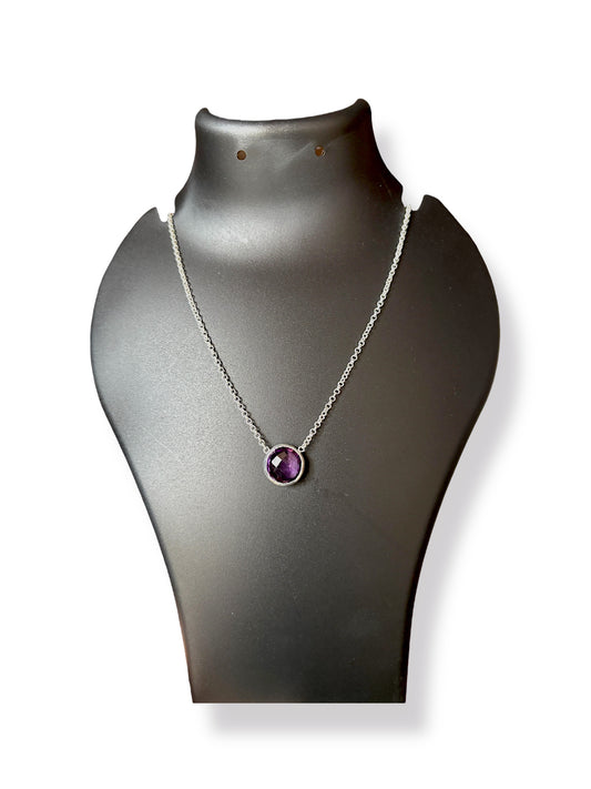 Violet Dew - Amethyst Gemstone Necklace | 925 Silver