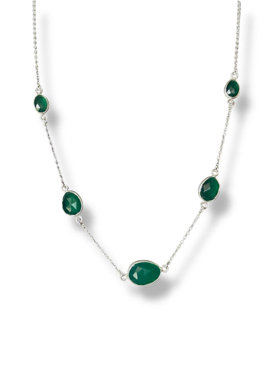Still Green - Green Onyx Necklace | 925 Silver