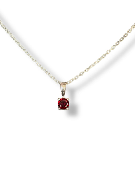 Wine Drop - Garnet Pendant for Women | 925 Silver
