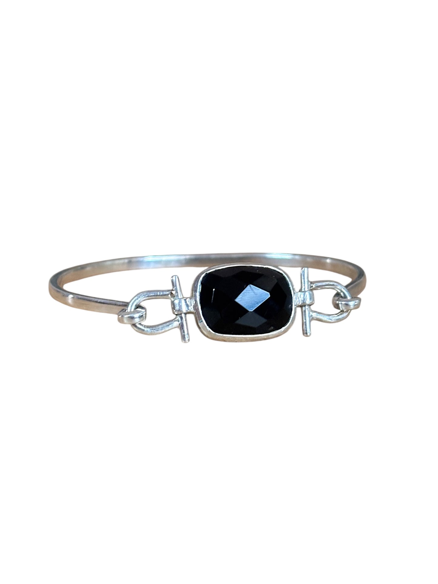 Monochrome Muse - Black Onyx Cuff Bracelet | 925 Silver