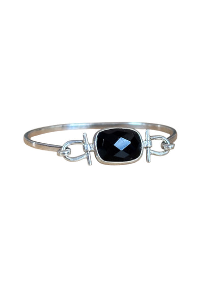 Monochrome Muse - Black Onyx Cuff Bracelet | 925 Silver