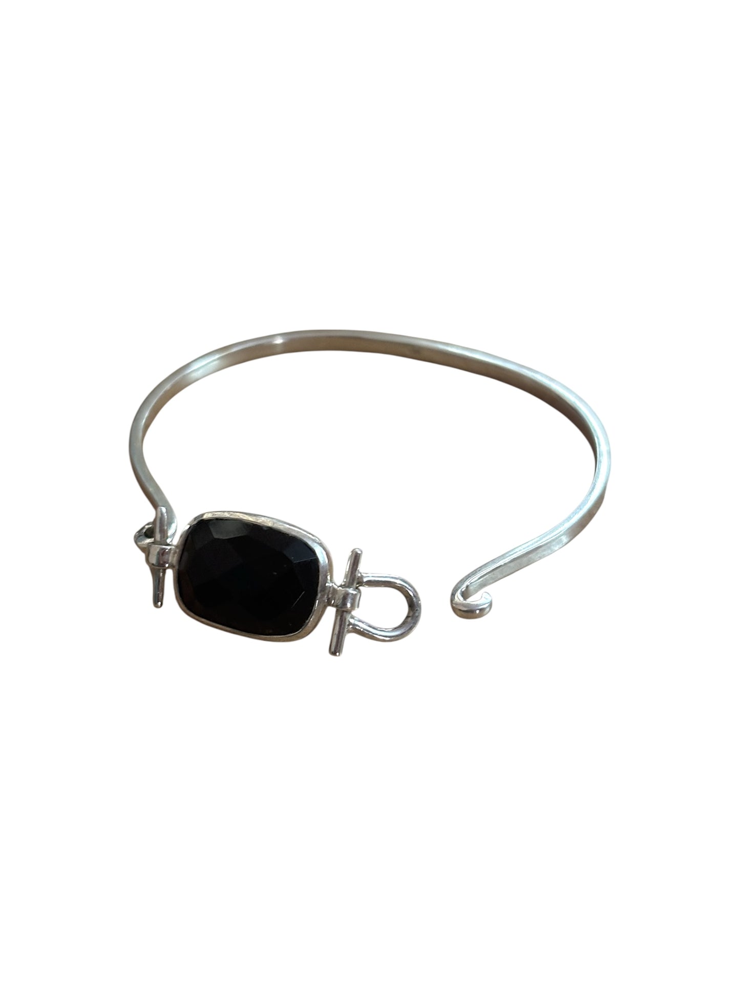 Monochrome Muse - Black Onyx Cuff Bracelet | 925 Silver