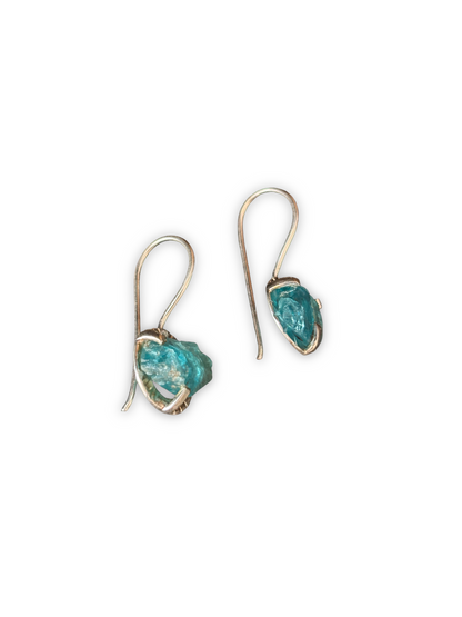 Coastline Drops - Raw Apatite Drop Earrings | 925 Silver