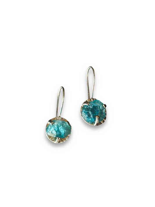 Coastline Drops - Raw Apatite Drop Earrings | 925 Silver