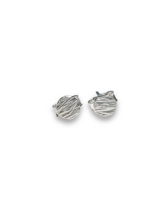 Ripple Studs - Textured Round Stud Earrings | 925 Silver